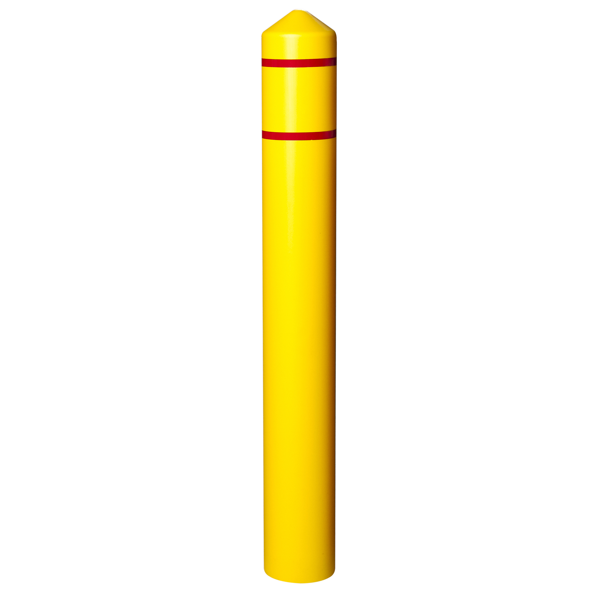 Eagle Bollard Cover — 6in. x 56in., Red Reflective Stripes, Yellow, Model# 1736YRS